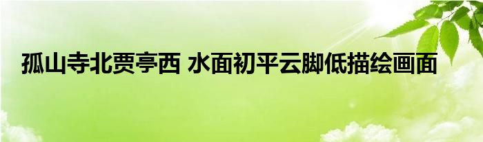 孤山寺北贾亭西 水面初平云脚低描绘画面