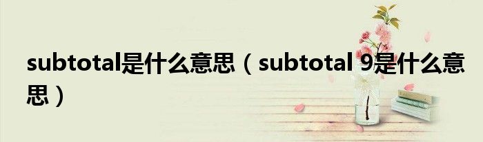 subtotal是什么意思（subtotal 9是什么意思）