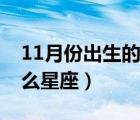 11月份出生的星座是什么（11月底出生时什么星座）