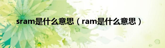 sram是什么意思（ram是什么意思）