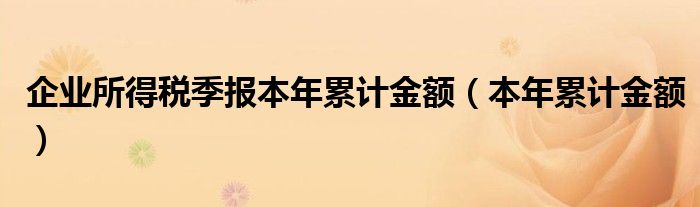 企业所得税季报本年累计金额（本年累计金额）