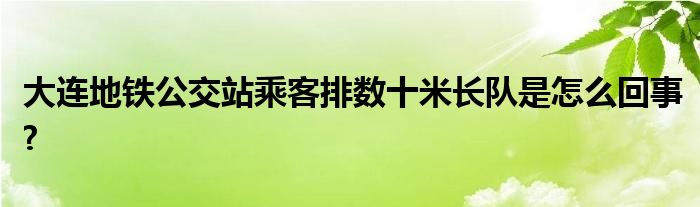 大连地铁公交站乘客排数十米长队是怎么回事?