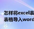 怎样将excel表格导入石墨文档（怎样将excel表格导入word）