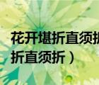 花开堪折直须折莫待无花空折枝翻译（花开堪折直须折）