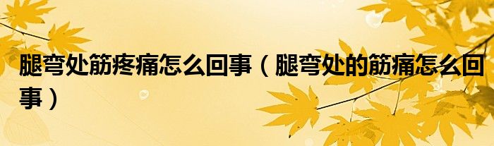 腿弯处筋疼痛怎么回事(腿弯处的筋痛怎么回事)_互联百科