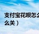 支付宝花呗怎么关闭分期付款（支付宝花呗怎么关）