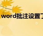 word批注设置了格式（word批注如何设置）