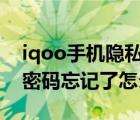 iqoo手机隐私密码忘记了怎么办（手机隐私密码忘记了怎么办）