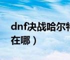 dnf决战哈尔特山在哪打（dnf决战哈尔特山在哪）