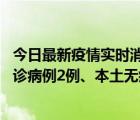 今日最新疫情实时消息 11月2日0-12时，重庆市新增本土确诊病例2例、本土无症状感染者2例