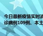 今日最新疫情实时消息 11月9日0-20时，重庆市新增本土确诊病例109例、本土无症状感染者517例