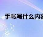 手帐写什么内容好简单（手帐写什么内容）