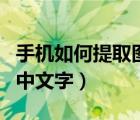 手机如何提取图片内的图案（手机如何提取图中文字）