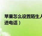 苹果怎么设置陌生人打不来电话（苹果怎么设置陌生人打不进电话）