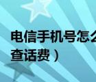 电信手机号怎么查话费账单（电信手机号怎么查话费）