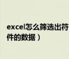 excel怎么筛选出符合条件的数据（excel怎么筛选出符合条件的数据）