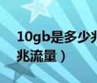 10gb是多少兆流量能用多久（10gb是多少兆流量）