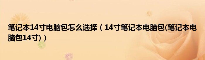 笔记本14寸电脑包怎么选择（14寸笔记本电脑包(笔记本电脑包14寸)）