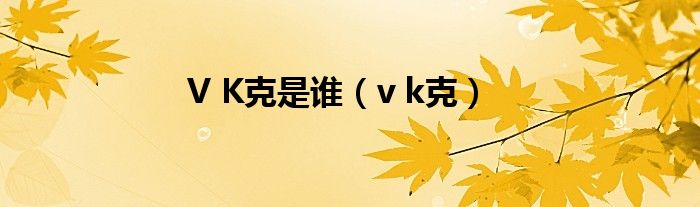 V K克是谁（v k克）