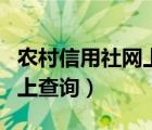 农村信用社网上查询登录入口（农村信用社网上查询）