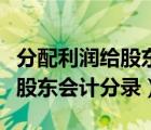 分配利润给股东会计分录怎么记（分配利润给股东会计分录）