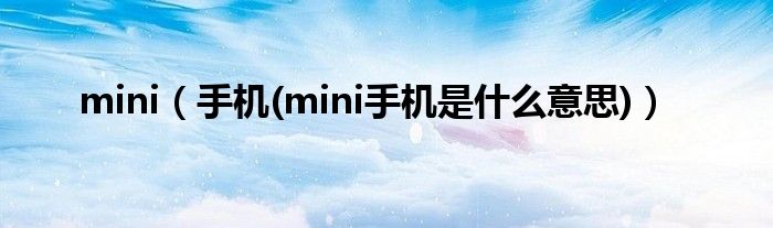 mini（手机(mini手机是什么意思)）