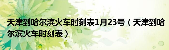 天津到哈尔滨火车时刻表1月23号（天津到哈尔滨火车时刻表）