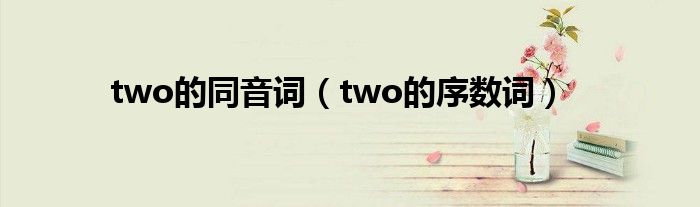 two的同音词（two的序数词）