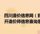 四川造价信息网（我在造价信息网里什么都能打开就是打不开造价师信息查询是为什么）