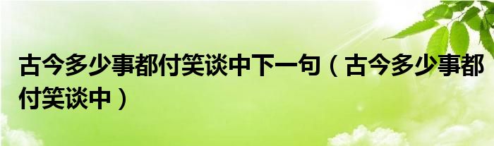 古今多少事都付笑谈中下一句（古今多少事都付笑谈中）