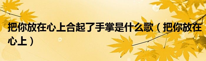 把你放在心上合起了手掌是什么歌（把你放在心上）