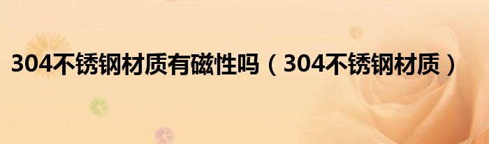 304不锈钢材质有磁性吗（304不锈钢材质）