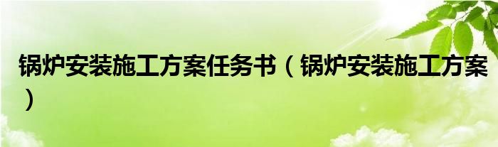 锅炉安装施工方案任务书（锅炉安装施工方案）