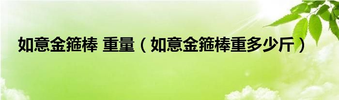 如意金箍棒 重量（如意金箍棒重多少斤）