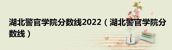 湖北警官学院分数线2022（湖北警官学院分数线）