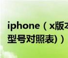 iphone（x版本型号对照表(iphone及xs版本型号对照表)）