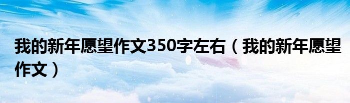 我的新年愿望作文350字左右（我的新年愿望作文）