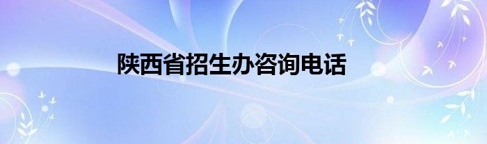 陕西省招生办咨询电话