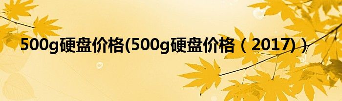 500g硬盘价格(500g硬盘价格（2017)）