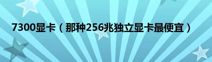 7300显卡（那种256兆独立显卡最便宜）