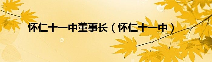 怀仁十一中董事长（怀仁十一中）