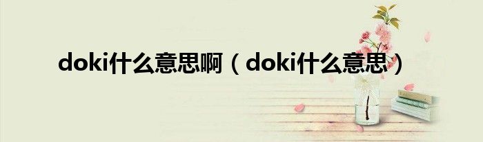 doki什么意思啊（doki什么意思）