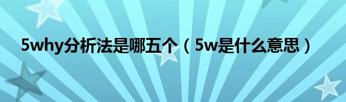 5why分析法是哪五个（5w是什么意思）