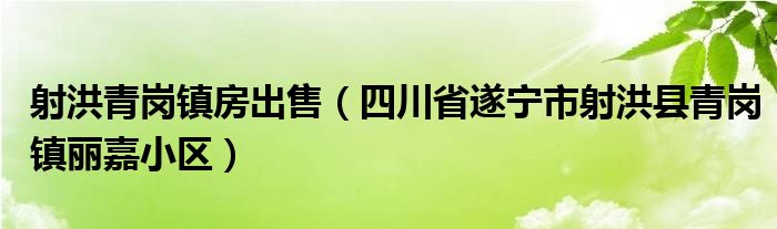 射洪青岗镇房出售（四川省遂宁市射洪县青岗镇丽嘉小区）