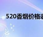 520香烟价格表图（520香烟为什么禁卖）