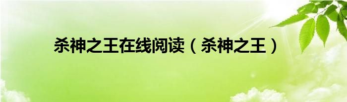 杀神之王在线阅读（杀神之王）