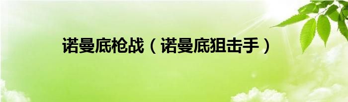 诺曼底枪战（诺曼底狙击手）