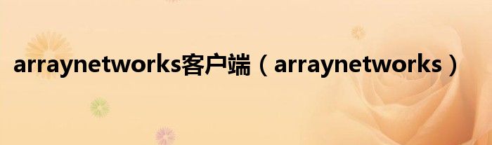 arraynetworks客户端（arraynetworks）