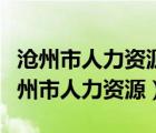 沧州市人力资源和社会保障局电话是多少（沧州市人力资源）