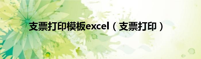 支票打印模板excel（支票打印）